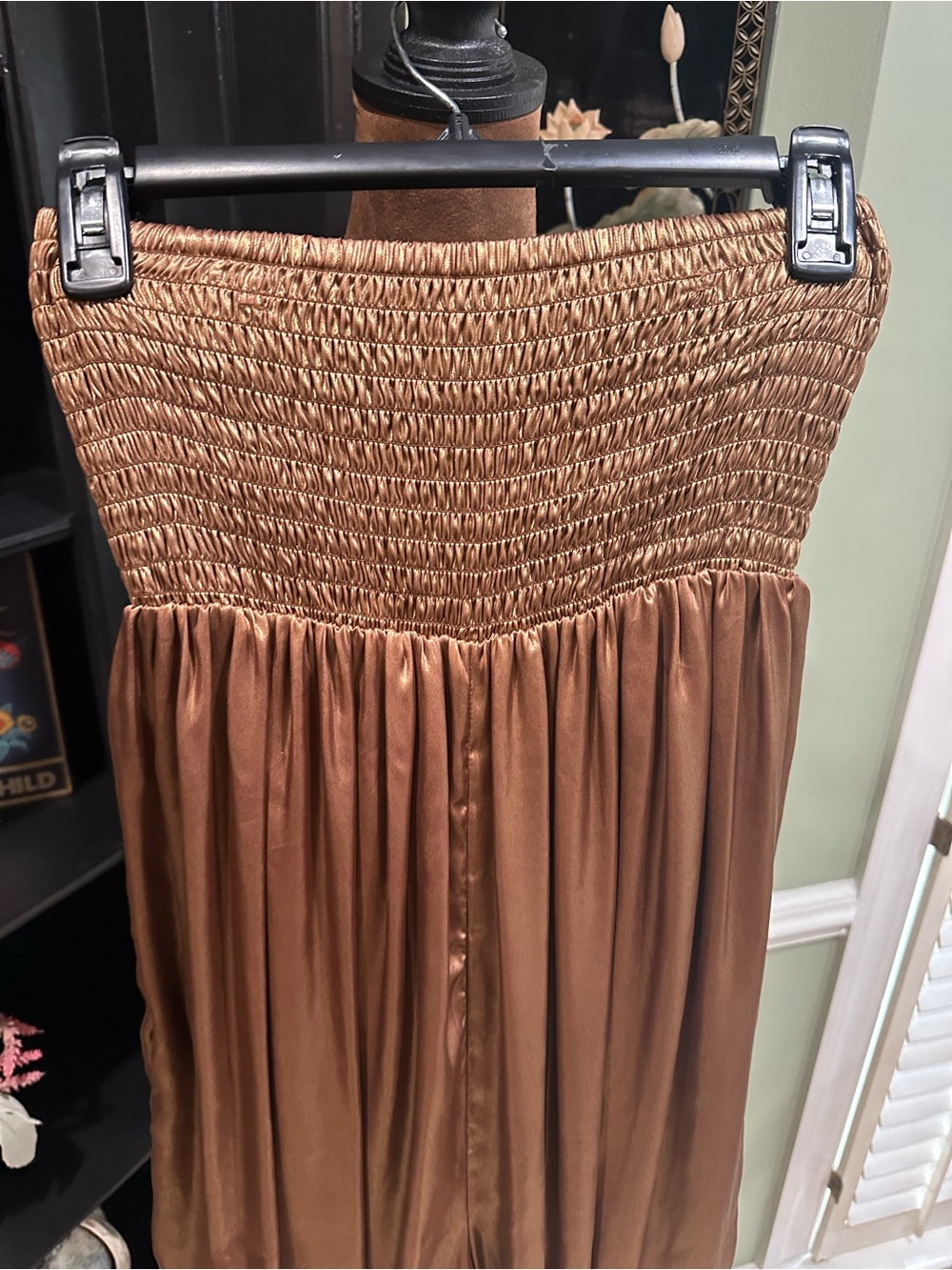Free People Julie Strapless Jumpsuit – Metallic Desert Topaz – Size Small - Picture 3 of 12